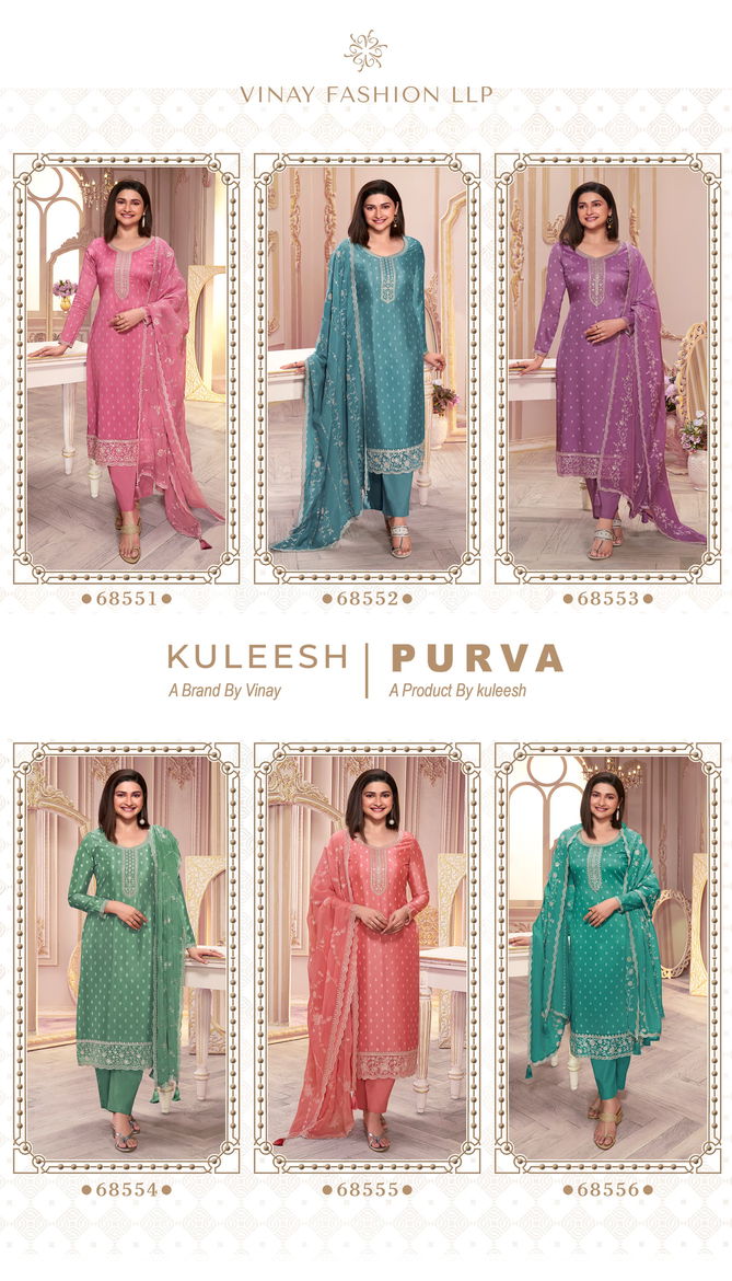 Purva By Vinay Kuleesh Embroidered Silk Salwar Kameez Wholesale Shop In Surat
